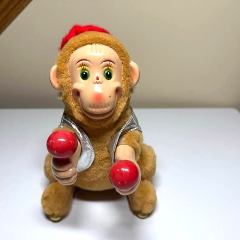 Vintage Battery Operated Juggling Monkey Toy Japan Style As Is Repair